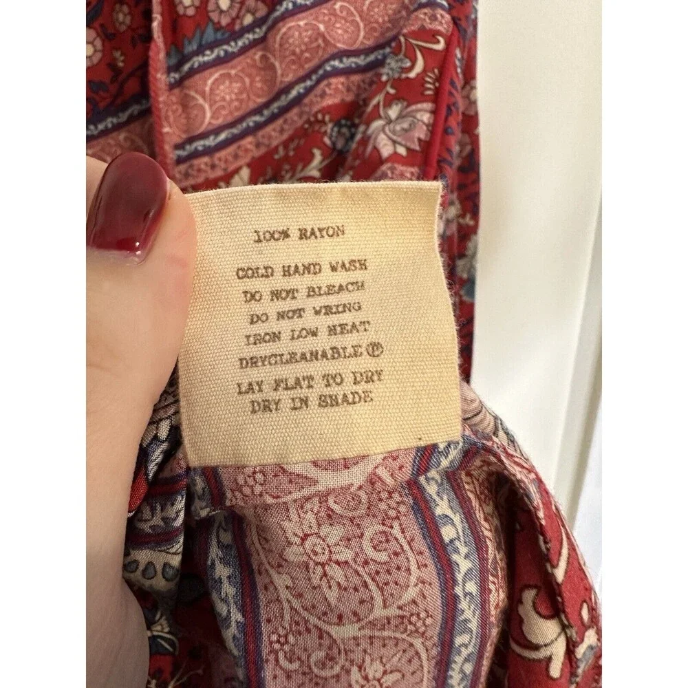 SPELL Folk Town Floral Boho Blouse in Wine Size Medium - Picture 7 of 7